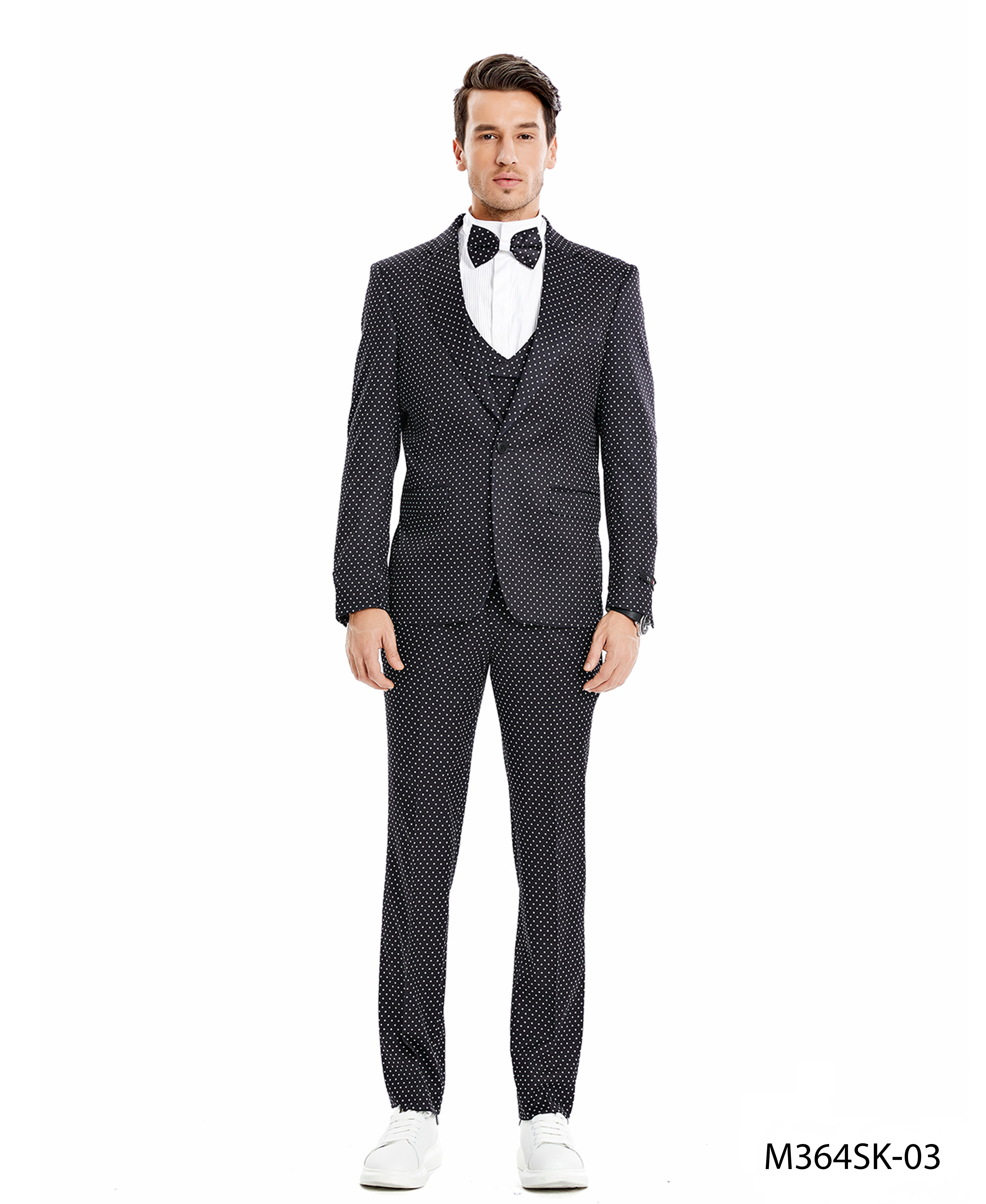 Black / White Mens-suit